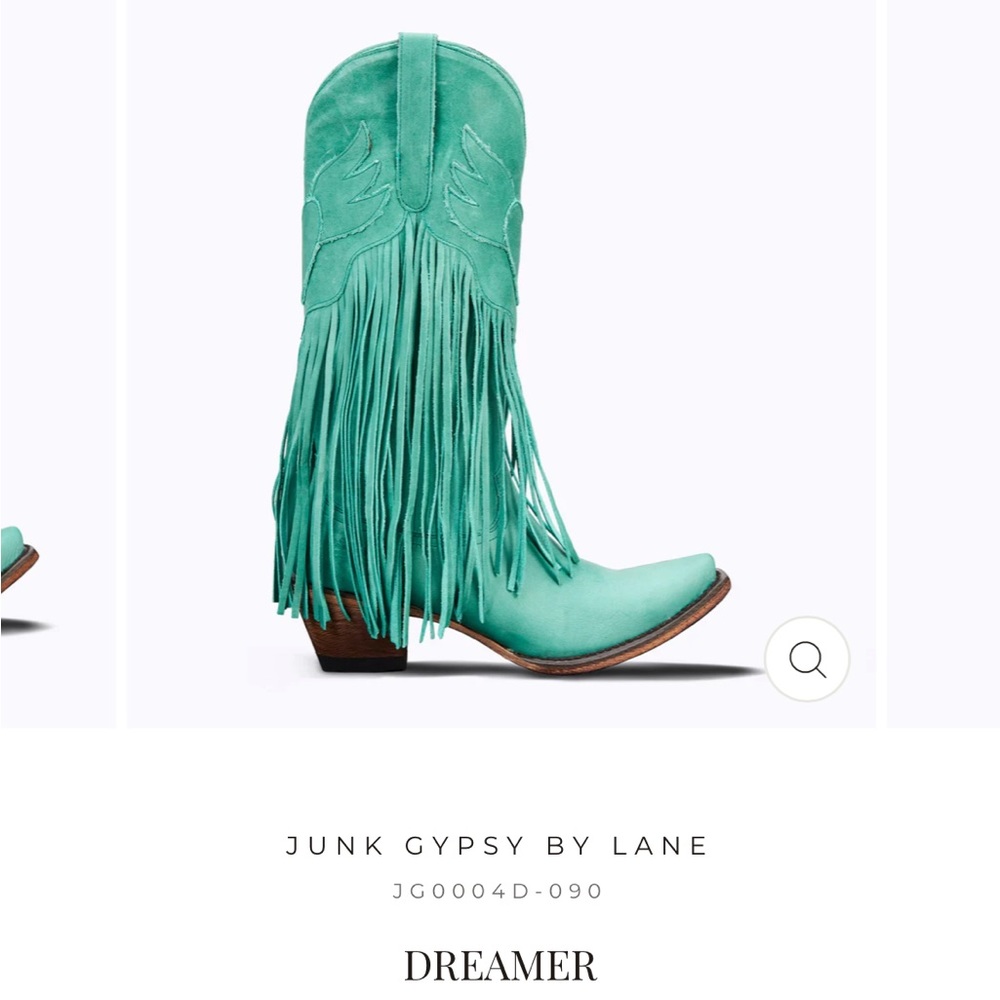 Junk Gypsy Lane Fringe Teal Cowboy 🤠 Boots 7.5 7 - Picture 4 of 16